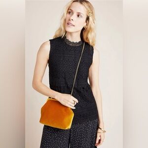 ANTHROPOLOGIE / DANIEL RAINN Lourdes Lace Top - Black - Sz XS